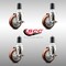 Service Caster 4 Inch 316SS Maroon Poly Swivel 1-5/8 Inch Expanding Stem Caster Set Brake SCC SCC-SS316EX20S414-PPUB-MRN-TLB-158-4 - alternate 4